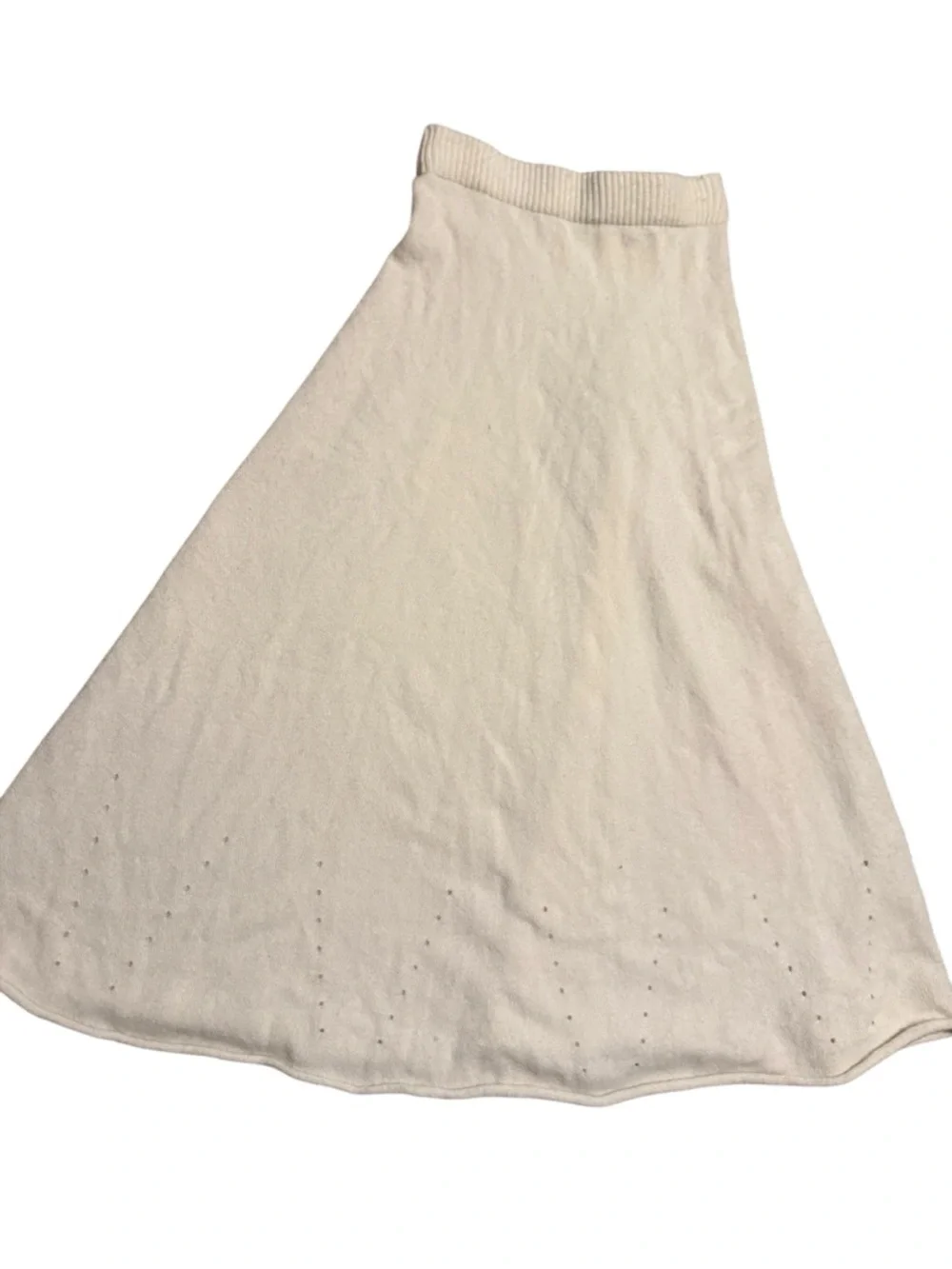Commense Cream A-Line Knit Skirt